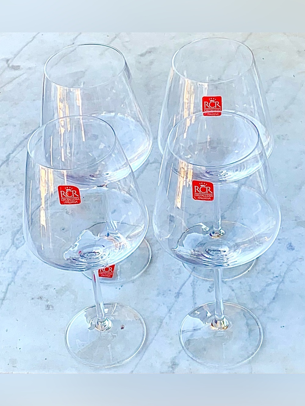 RCR CRISTALLERIA ITALIANA ARIA SOMMERLIER RED WINE GLASSES SET 4 NEW 26.5oz